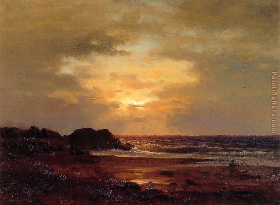 Coast Scene painting - George Inness Coast Scene art painting